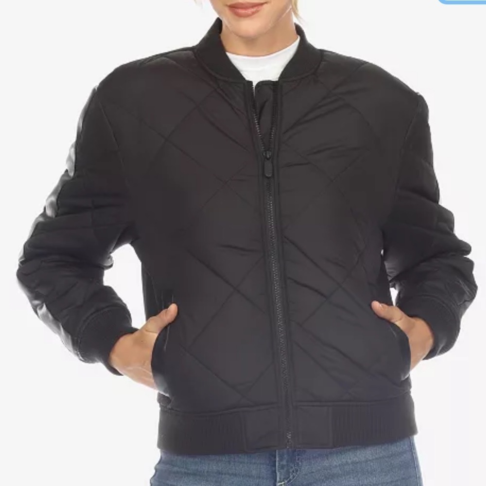 White Mark
Women's Lightweight Diamond Quilted Puffer Bomber Jacket
